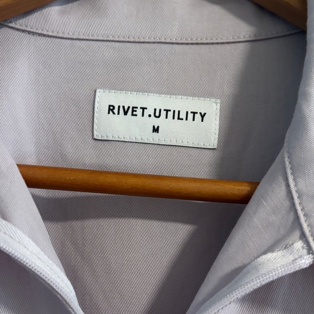 Rivet Utility Women’s Purple Point Collar Short Sleeve Romper M - Picture 3 of 5